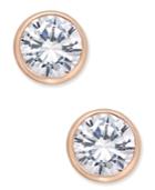 Inc International Concepts Rose Gold-tone Round Crystal Stud Earrings, Only At Macy's