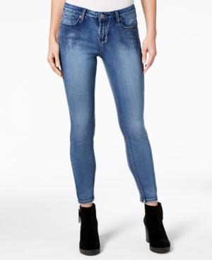 Rampage Juniors' Embellished Skinny Ankle Jeans
