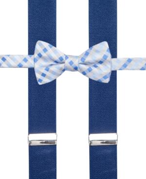 Alfani Spectrum Max Gingham Pre-tied Bow Tie And Suspender Set, Only At Macy's