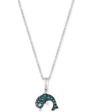 Le Vian Exotics Diamond Whale Pendant Necklace (1/5 Ct. T.w.) In 14k White Gold