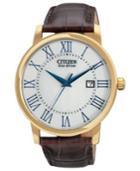 Citizen Men's Eco-drive Brown Leather Strap Watch 40mm Bm6752-02a