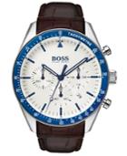 Boss Hugo Boss Men's Chronograph Trophy Brown Leather Strap Watch 44mm