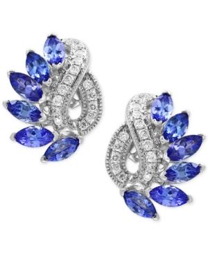 Effy Tanzanite Royale Tanzanite (1-3/4 Ct. T.w.) And Diamond (1/5 Ct. T.w.) Drop Earrings In 14k White Gold, Created For Macy's