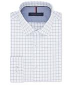 Tommy Hilfiger Men's Slim-fit Non-iron Blue Frost Check Cotton Dress Shirt