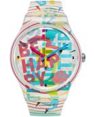 Swatch Unisex Swiss Street Energy Multicolor Silicone Strap Watch 41mm Suoz196