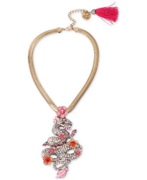 Betsey Johnson Two-tone Pave Dragon Statement Necklace