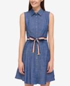 Tommy Hilfiger Cotton Belted Shirtdress, Only At Macy's