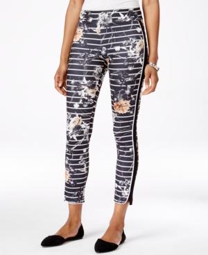Hue Floral Polished Twill Skimmer Leggings
