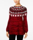 Style & Co. Fair Isle Bishop-sleeve Sweater, Only At Macy's