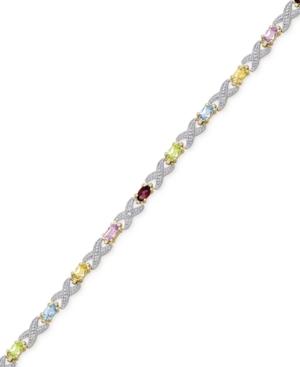 Two-tone Multi-crystal Flex Bracelet