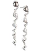 Carolee Silver-tone Crystal & Freshwater Pearl (5-10mm) Linear Drop Earrings