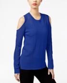 One A Open-knit Cold-shoulder Sweater