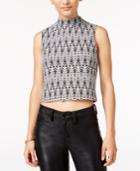 Material Girl Juniors' Printed Mock-neck Crop Top, Only At Macy's