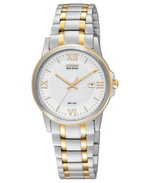 Citizen Watch, Women's Eco-drive Two-tone Stainless Steel Bracelet 28mm Ew1914-56a