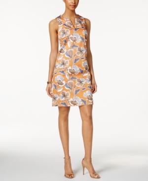 Nine West Split-neck Floral Dress