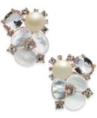 Kate Spade New York Rose Gold-tone Crystal, Imitation Pearl & Mother-of-pearl Cluster Stud Earrings