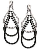 Say Yes To The Prom Hematite-tone Clear & Jet Crystal Multi-oval Drop Earrings