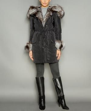The Fur Vault Fox-fur-trim Hooded Down Parka