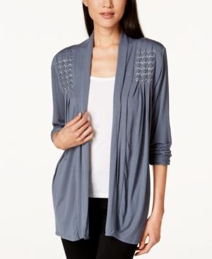 Belldini Grommet-lace Open Cardigan
