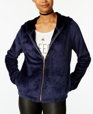 Belle Du Jour Juniors' Fuzzy Hoodie & Graphic T-shirt Set
