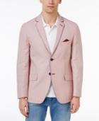 Ben Sherman Men's Slim-fit Red Pinstripe Cotton Sport Coat