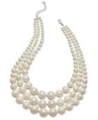 Charter Club Silver-tone Imitation Pearl Three-row Collar Necklace, Only At Macy's