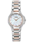 Citizen Women's Eco-drive Signature Fiore Diamond (1/2 Ct. T.w.) Two Tone Stainless Steel Bracelet Watch 30mm Ex1166-52d