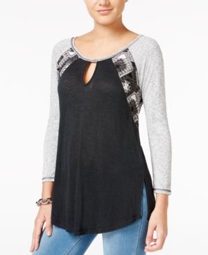 Miss Me Colorblocked Crochet-back Top