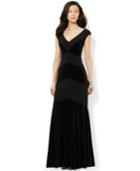 Lauren Ralph Lauren V-neck Velvet Gown