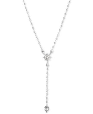 Marchesa Crystal & Imitation Pearl Lariat Necklace