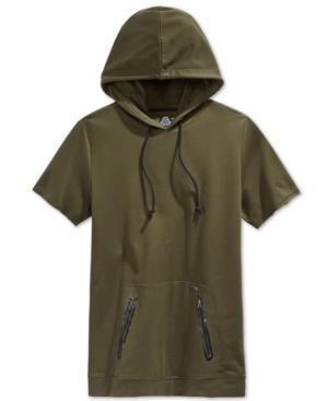 American Rag Short-sleeve Hooded Fleece Sweatshirt