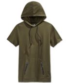 American Rag Short-sleeve Hooded Fleece Sweatshirt
