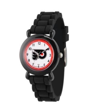 Gametime Nhl Philadelphia Flyers Kids' Black Plastic Time Teacher Watch