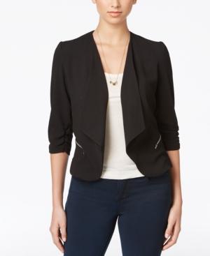 Bcx Juniors' Open-front Ruched-sleeve Jacket