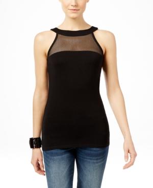 Inc International Concepts Illusion-mesh Halter Top