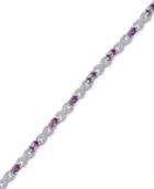 Amethyst (2-9/10 Ct. T.w.) And Diamond Accent Xo Bracelet In Sterling Silver