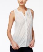 Maison Jules Sheer Foil-print Top, Only At Macy's