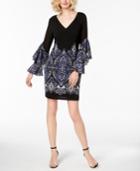 Inc International Concepts Paisley Ruffle-sleeve Sheath Dress, Created For Macy's
