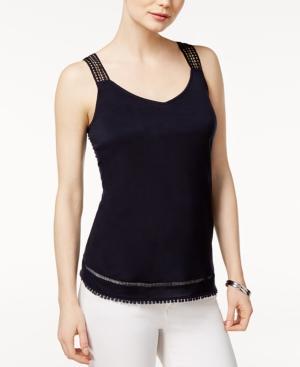 Armani Exchange Crochet-strap Tank Top