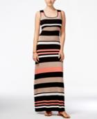 Emerald Sundae Juniors' Striped Lace-up Maxi Dress