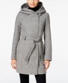 Calvin Klein Petite Asymmetrical Hooded Walker Coat, Only At Macy's