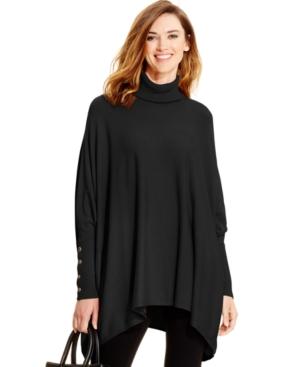 Alfani Petite Turtleneck Poncho Sweater, Only At Macy's