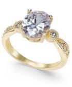 Charter Club Gold-tone Crystal Oval Ring, Created For Macy's