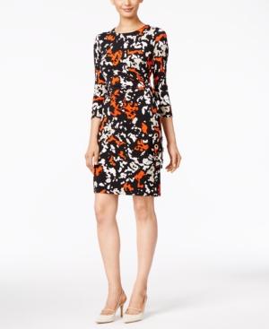 Calvin Klein Printed Faux-wrap Dress