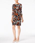 Calvin Klein Printed Faux-wrap Dress