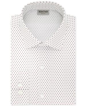 Kenneth Cole Reaction Men's Slim-fit Techni-cole 3 Way Flex Teal Print Dress Shirt