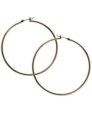 Guess Earrings, Gold-tone Large Polished Hoop
