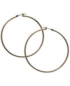 Guess Earrings, Gold-tone Large Polished Hoop