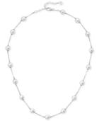 Majorica Silver-plated Imitation Pearl Chain Collar Necklace