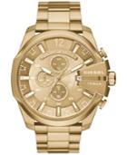 Diesel Men's Chronograph Mega Chief Gold-tone Stainless Steel Bracelet Watch 59x51mm Dz4360